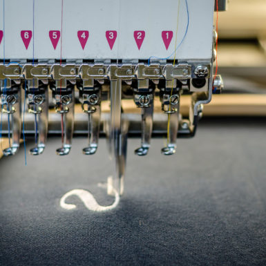 Embroidery machine close up